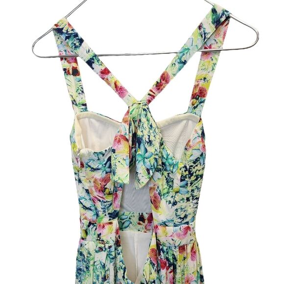 Forever 21 Exclusive Tropical High Low Back Cutout Dress S - Picture 8 of 16